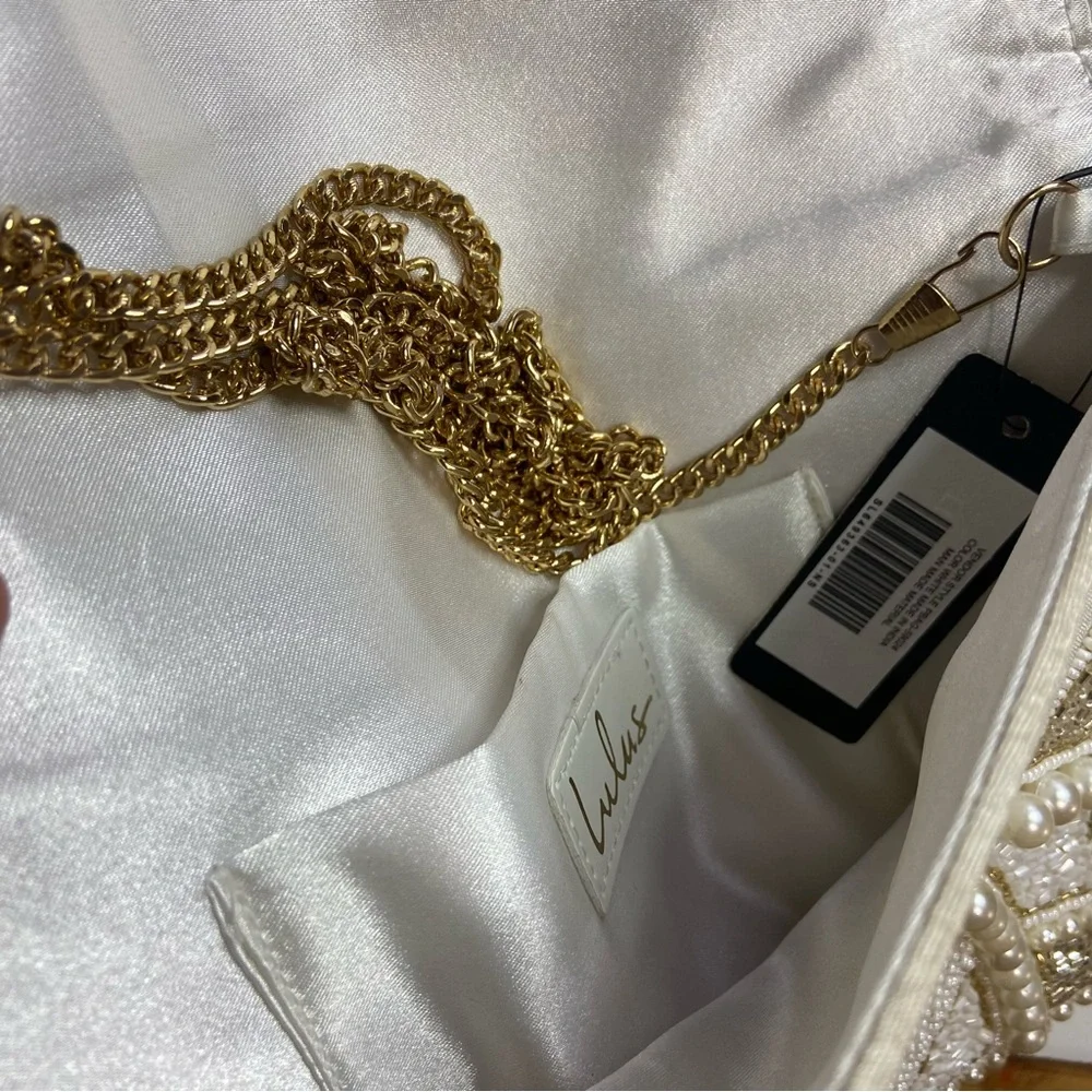 Lulus Piece of Love White Multi Beaded Clutch - Picture 10 of 11